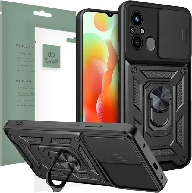 Tech-Protect Camshield Pro Schutzhülle für Xiaomi Redmi 12C in Schwarz - Bild 1