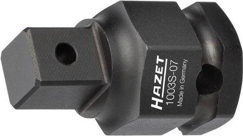 Hazet Schlag- und Maschinenschrauber Adapter 1003S-07 mit 24 mm Außen-Sechskant und 12,5 mm (1/2 Zoll) Vierkant massiv in Schwarz - Bild 1