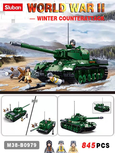 Sluban Militär IS-2 Schwerer Panzer, Modellbausatz, 845 Teile - Bild 1