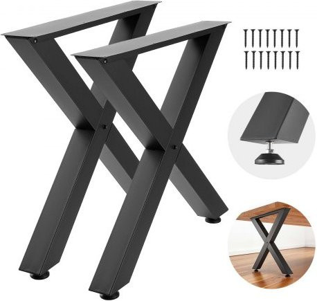 VEVOR Tischgestell 2er-Set aus Kohlenstoffstahl in Schwarz, X-förmige Tischbeine für Schreibtische, Couchtische und Esstische, H x B: 75 x 79 cm - Bild 1