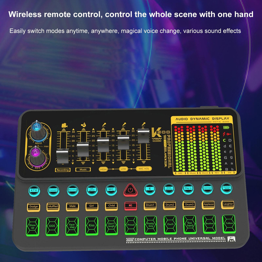 Neoglint K300 Live-Streaming-Soundkarte für Computer und Mobiltelefon in Schwarz - Bild 2