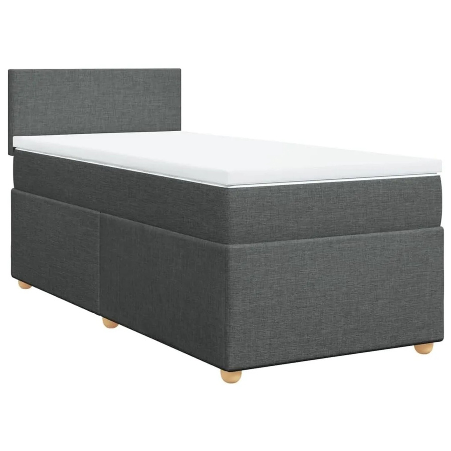 vidaXL Boxspringbett mit Matratze Dunkelgrau B/T/H: 80 x 200 cm, Hybridbett mit USB-Ladeport und Unterbettbeleuchtung - Bild 2