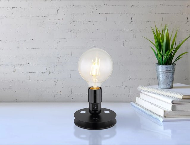 Globo Tischlampe Johanna 1-flammig Schwarz matt E27 - Bild 1