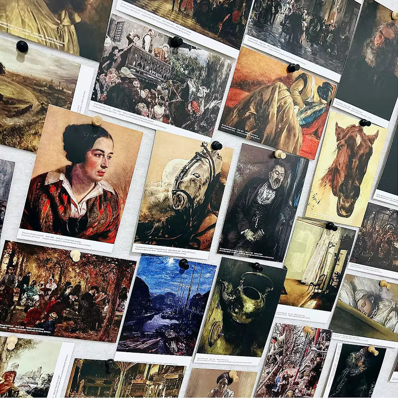 30-teiliges Adolph Von Menzel Ölgemälde-Postkarten-Set aus Papier in Multicolour - Bild 4