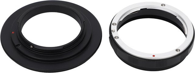 Koogeelife Makro-Umkehradapterring und Rücklinsen-Schutzring für EF-Mount mit 77mm Filtergewinde, Schwarz - Bild 1