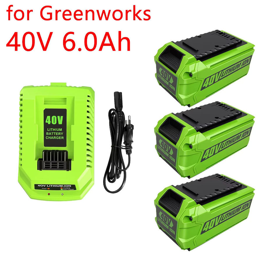 GreenWorks G-MAX Li-Ionen-Akku 40 V 6000 mAh wiederaufladbarer Ersatzakku für GreenWorks Garten-Elektrowerkzeuge und Rasenmäher - Bild 2