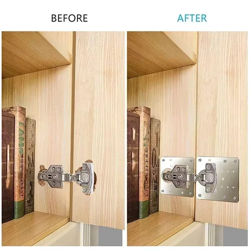 Reparaturplatten-Set für Schrankscharniere aus Edelstahl in Silber - Bild 4