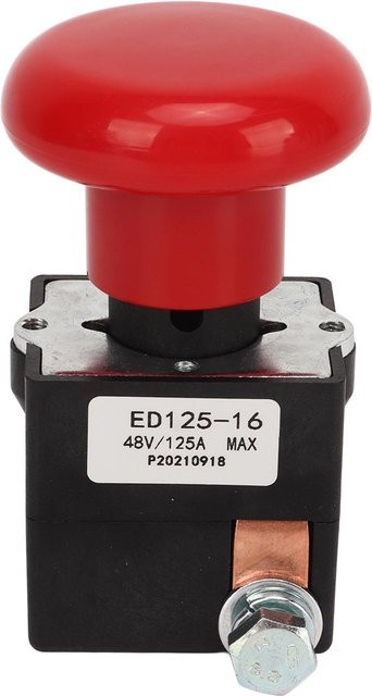 KaiSai Not-Aus-Schalter ED125-16 aus Metalllegierung in Rot, 48V 125A Stopptaste für Gabelstapler - Bild 1