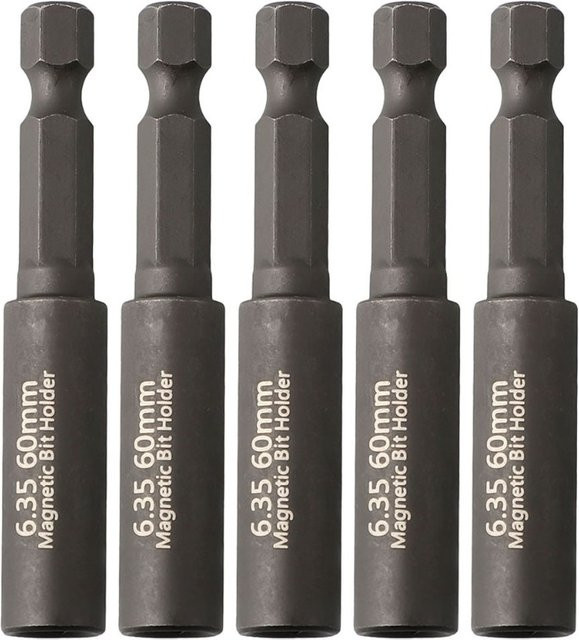 5er Set Magnetische Bit-Halter Verlängerungsstangen für 1/4 Zoll Schraubendreher mit Sechskant-Aufnahme - Bild 1