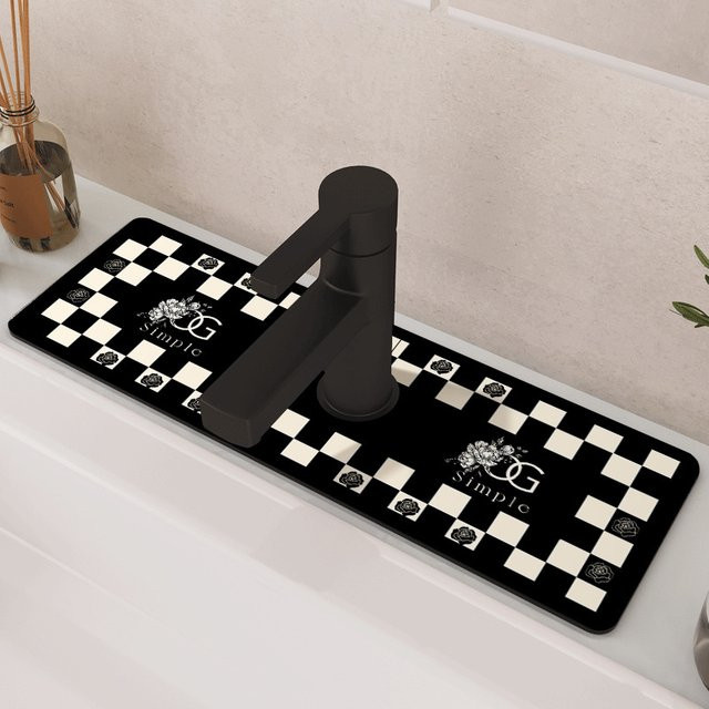 VIKAMA Saugfähiges Pad als Abtropfunterlage für Wasserhahn und Arbeitsplatte in der Küche oder im Badezimmer - Bild 1