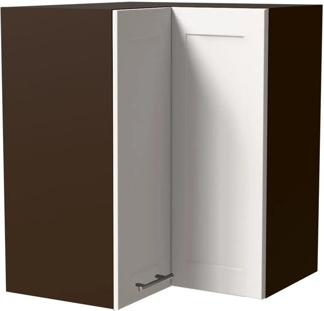 Feldmann-Wohnen Eckhängeschrank Oslo W12/60 in Lava und Weiß Matt mit Soft-Close-Türen und Regalböden, B/T/H: 60 x 60 x 72 cm - Bild 1