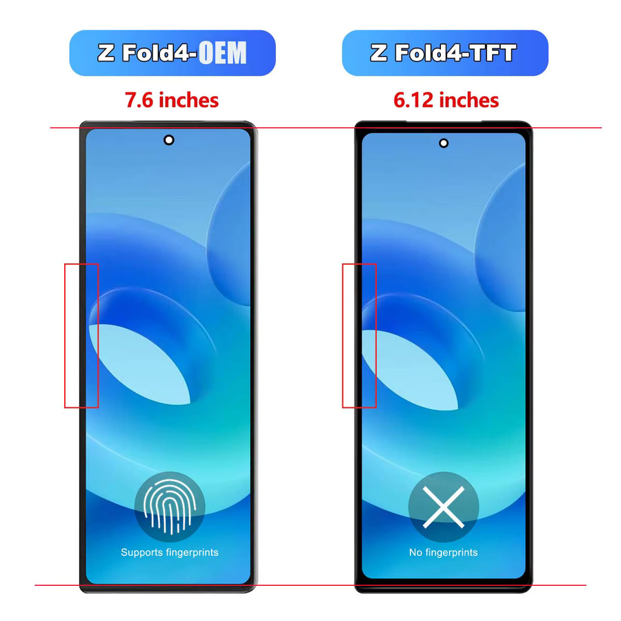 Samsung Z Fold 4 5G LCD Display Touchscreen Digitizer Ersatzteil in Schwarz für F936 F936B F936U Reparatur - Bild 2