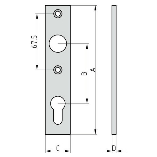 BASI Kurzschild SK 912 Alu F1 mit PZ-Lochung in Silber, B/H/T: 15,5 x 3,0 x 0,5 cm - Bild 2
