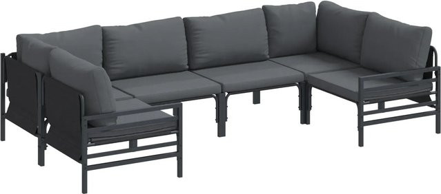vidaXL Garten-Sofa-Set 6-teilig aus Stahl in Anthrazit - Bild 1