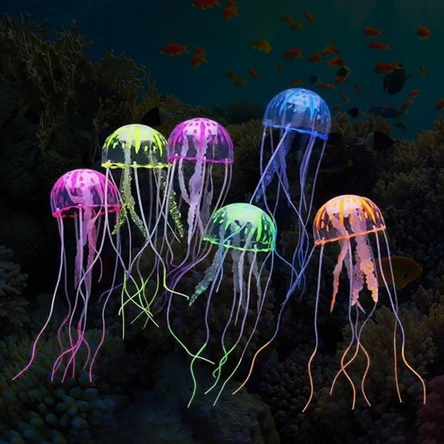 JETTING Bunte künstliche Quallen mit Leuchteffekt für dein Aquarium in Lila und Multicolour - Bild 1