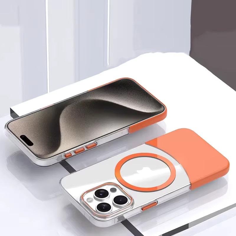 NMEGOU MagSafe Schutzhülle für iPhone 15 transparent aus hartem PC mit abnehmbarem Spleiß-Design - Bild 3