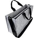 Sigel Desk Sharing Bag Classic L Laptoptasche aus Kunstfilz in Hellgrau für Laptops bis 17,3 Zoll mit 7 Fächern, Tragegriffen und Schultergurt - Bild 2