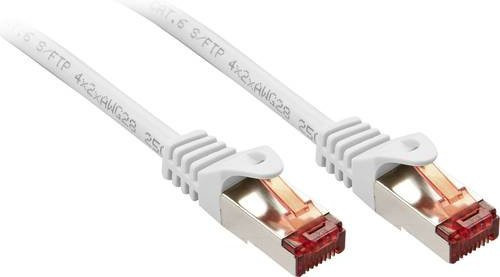 LINDY RJ45 Patchkabel CAT 6 S/FTP Ethernet LAN Weiß, Länge: 2,0 m - Bild 1