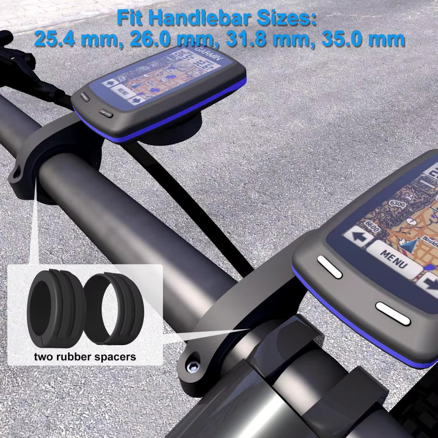 DOMEN Fahrradcomputer-Halterung Verlängerungsadapter für Garmin MTB und Rennrad in Schwarz - Bild 4