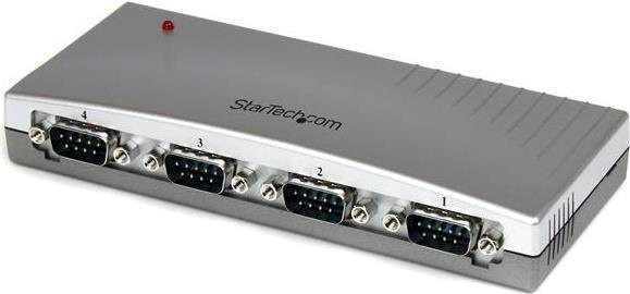 StarTech.com 4-Port USB auf RS232 Seriell DB9 Adapter Hub in Silber - Bild 1