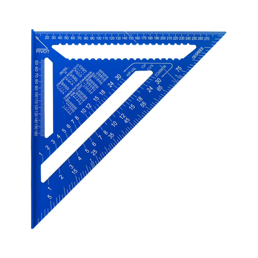Präzises Dreieckslineal aus Aluminiumlegierung in Blau, metrisches Winkellineal für Holzbearbeitung und Zimmerei, 30,5 cm - Bild 3