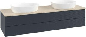 V&B Waschtischunterschrank Antao mit Frontstruktur in Botti Matt Blau lackiert B/T: 160 x 50 cm - Bild 1