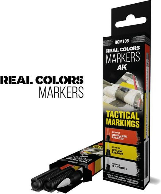 AK Interactive Tactical Markings, Set 3 Real Colors Markers, Bunt / Mehrfarbig - Bild 1