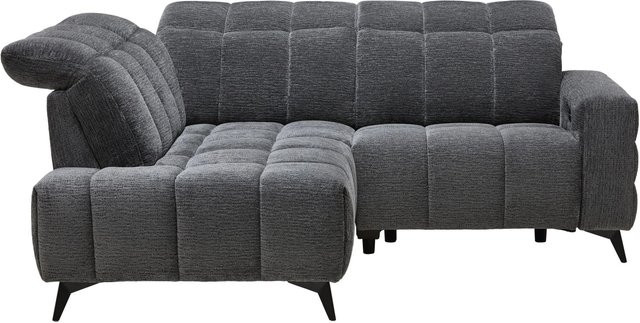 Mömax Wohnlandschaft Paris L-Form in Dunkelgrau mit USB-Ladefunktion, Breite: 215 cm, Tiefe: 85 cm, Höhe: 182 cm - Bild 1