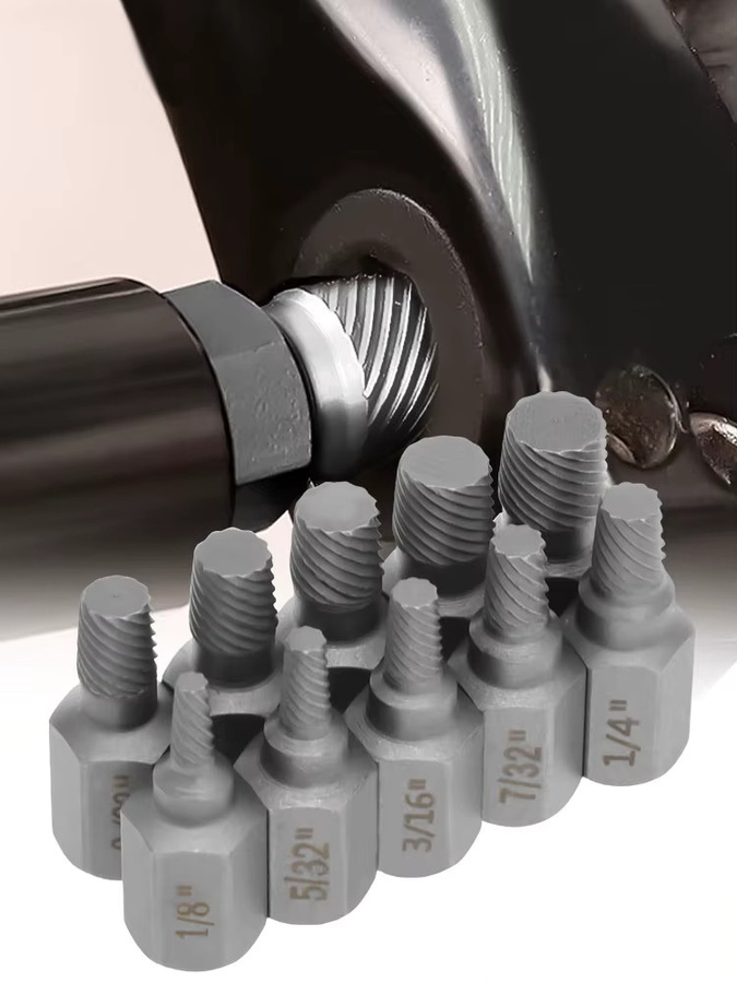 10/20-teiliges Schraubenausdreher-Set aus legiertem Stahl in Schwarz und Silber zum Entfernen beschädigter oder gebrochener Schrauben und Bolzen - Bild 5