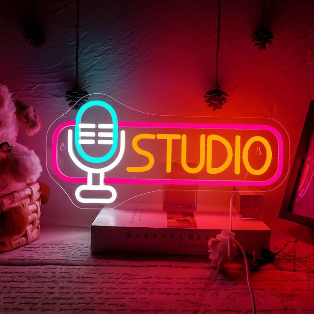 Wanxing Studio-Neonschild dimmbare Wandleuchte zur Dekoration für Büro, Musik und Party - Bild 1