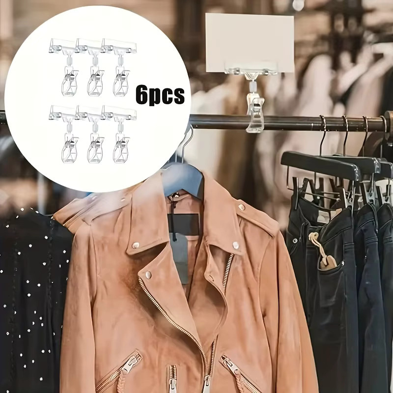 6 Stück transparente Schilderhalter aus Kunststoff für Supermarkt und Einzelhandel, drehbare Preisanzeige-Clips - Bild 5