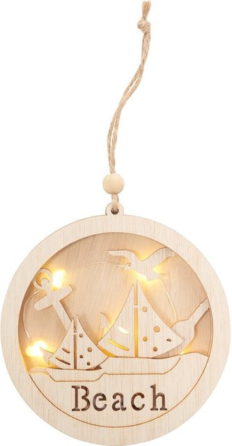 VBS Maritimer Anhänger Segelboote Beach in Beige aus MDF-Holz - Bild 1
