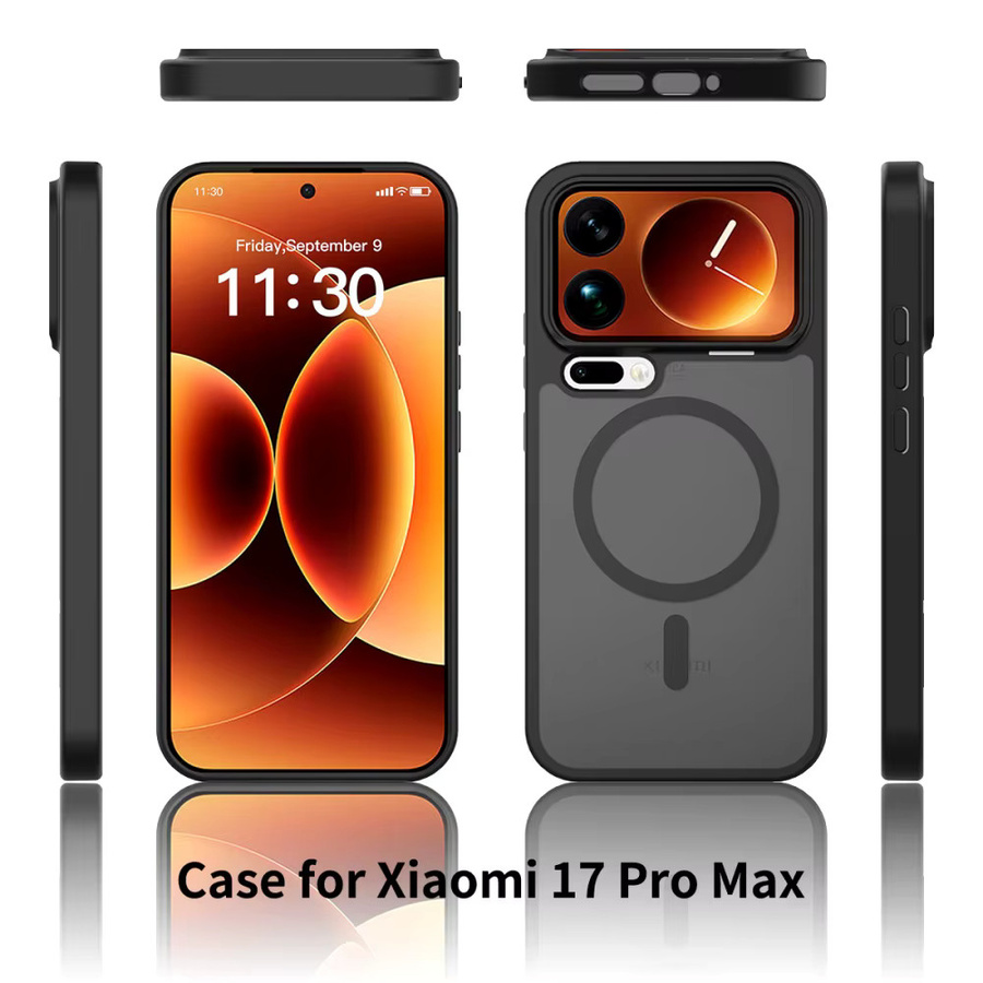 Magnetische matte Handyhülle für Xiaomi Mi 15T Pro 14T 17 Pro Max 15 Ultra mit MagSafe Wireless Charging, stoßfest und transparent, Farbe: Lila - Bild 3