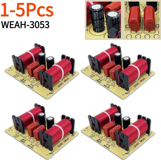 ALLOYSEED 3-Wege Audio-Lautsprecher Crossover-Schaltung 150W Frequenzweiche für Hochtöner, Mitteltöner und Bass in Multicolor - Bild 1