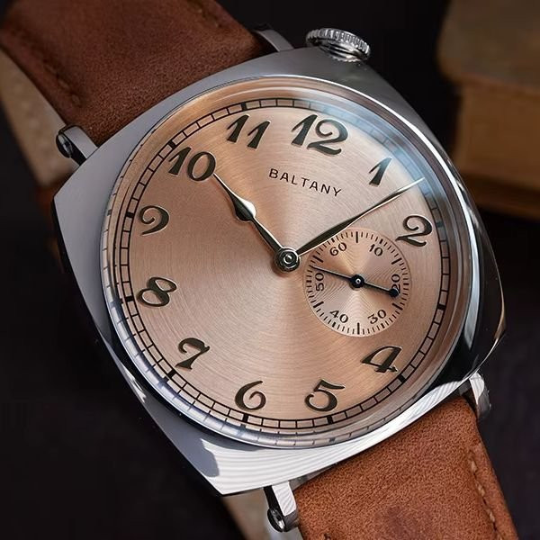 Baltany Armbanduhr Automatik, eckig, 38 mm, Edelstahl, Leder, Herren - Bild 1