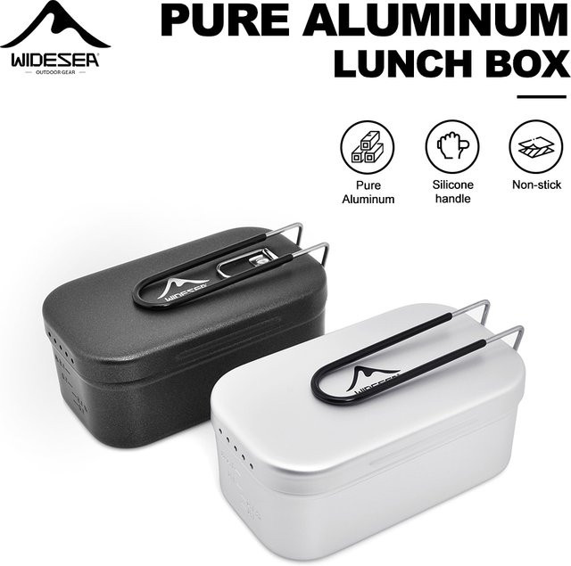 Widesea Aluminium Lunchbox mit Druckentlastungsfunktion und Antihaftbeschichtung in Silber - Bild 1