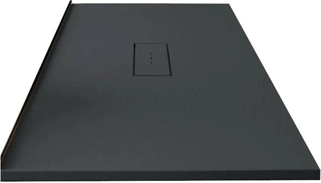 Stano Mineralguss Duschwanne Extra Flach in Anthrazit B/T: 100 x 80 cm - Bild 1