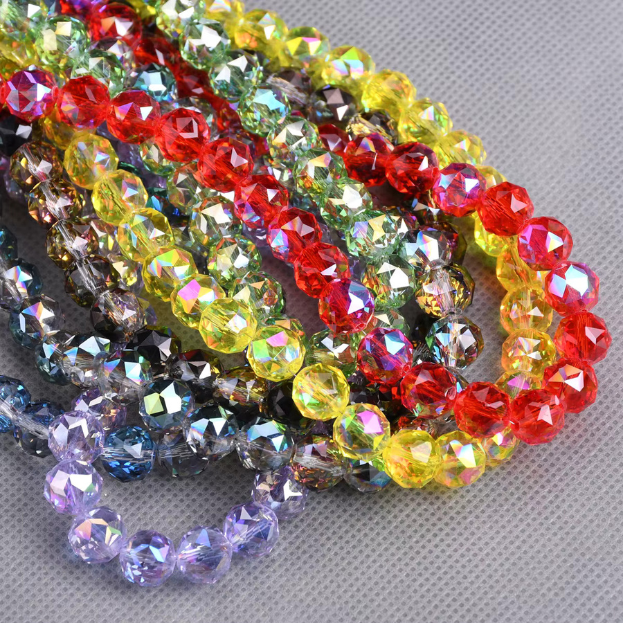 Siancolary Kristallglasperlen, rund, facettiert, 10 mm, bunt, Unisex - Bild 3