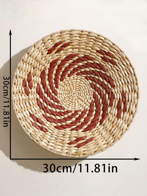 Artilady Wandkorb aus Seegras und Rattan in Beige, handgefertigte geometrische Hängedekoration im Bohemian Stil - Bild 3