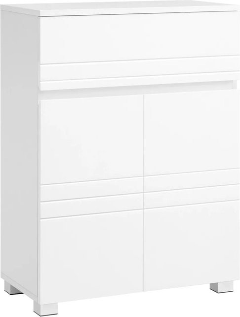 Vasagle Badezimmerschrank Weiß mit Schublade und Regalfächern B/T/H: 60 x 30 x 80 cm - Bild 1