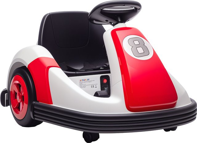 AIYAPLAY Kinder-Autoscooter 6V, elektrischer Autoscooter, mit Musik und Hupe, Rot, ab 3 Jahre - Bild 1