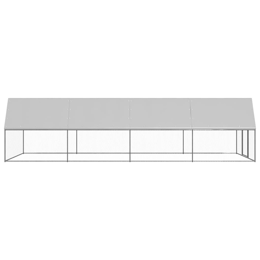 vidaXL Outdoor-Hühnerkäfig aus verzinktem Stahl in Silbergrau, B/T/H: 8 x 3 x 2 m - Bild 2
