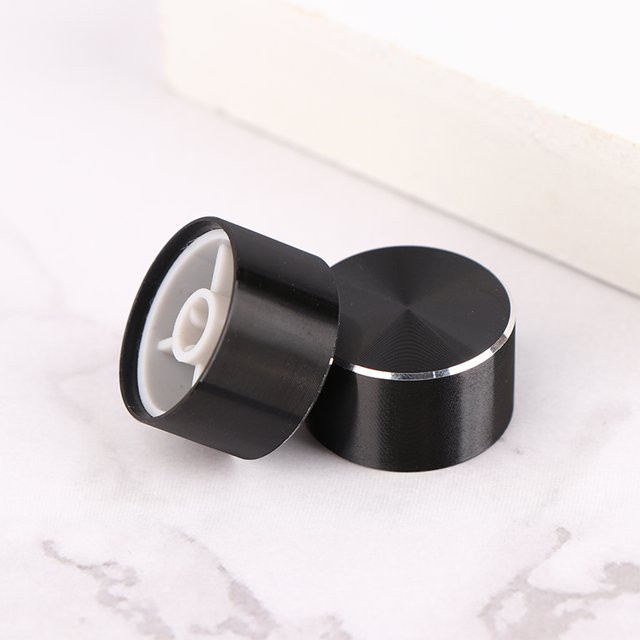 JETTING Drehknopf mit D-förmigem Schaftloch für Lautstärke- und Tonregler, Schwarz, B/T/H: 22 x 12 x 6 mm - Bild 1