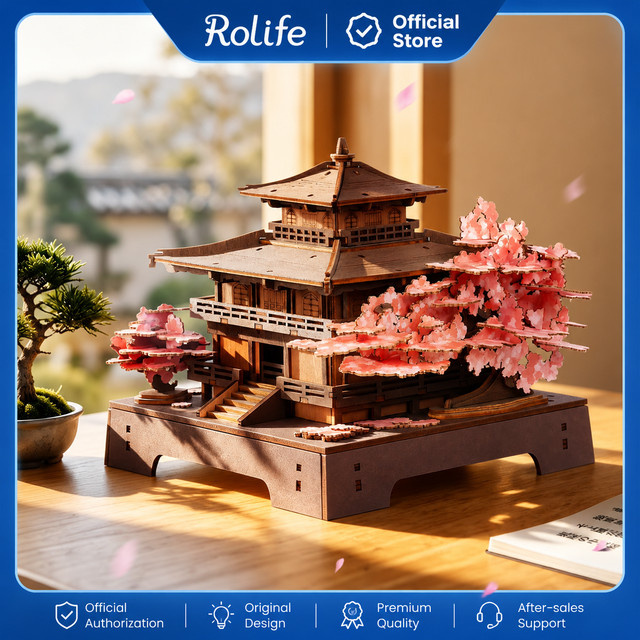 Rolife Sakura-Pavillon, 3D Holzpuzzle, Modellbausatz - Bild 1