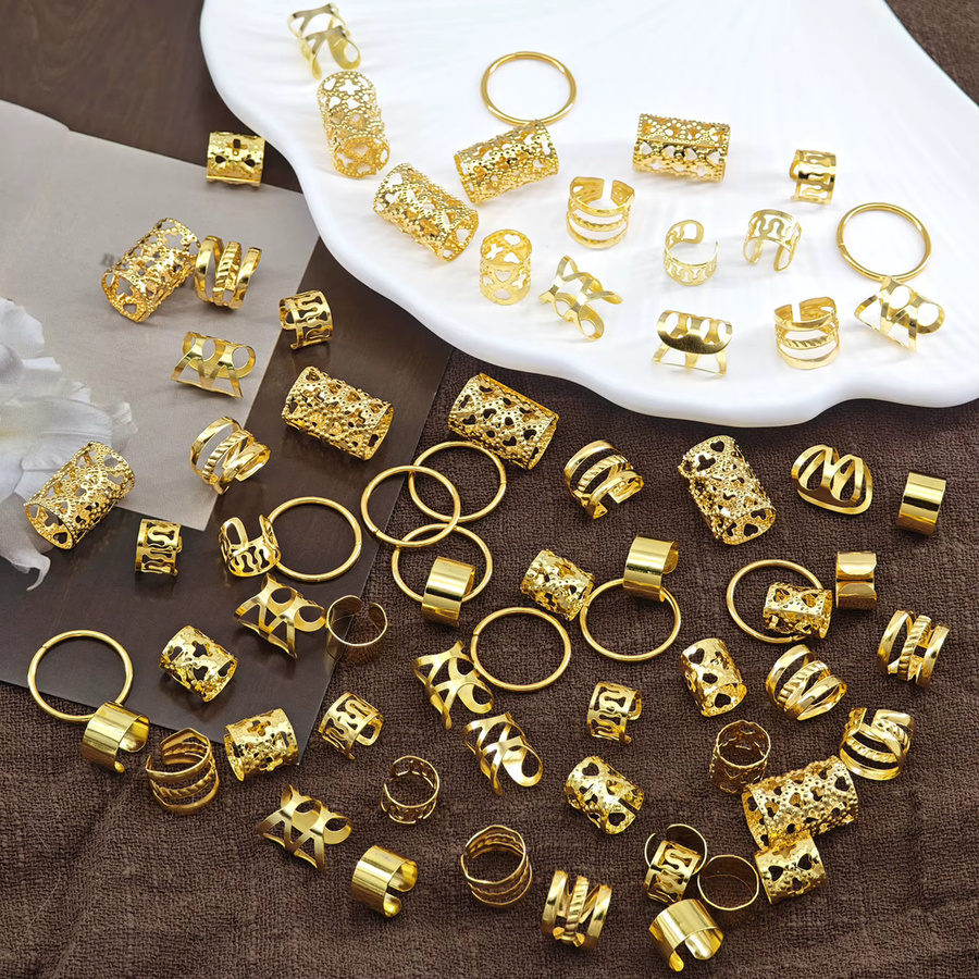Haarringe und Manschette, goldene Legierung, Damen - Bild 3