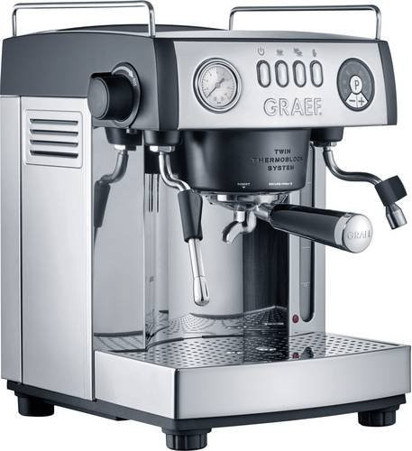 Graef ES902EU Baronessa Siebträgermaschine in Edelstahl und Schwarz mit Milchaufschäumdüse - Bild 2