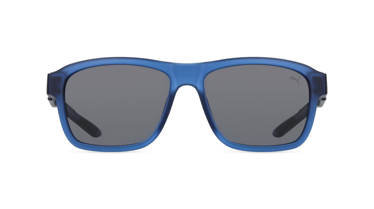 Puma PU0377S Sonnenbrille, Vollrand, Quadratisch, Kunststoff, Herren, blau, grau - Bild 1