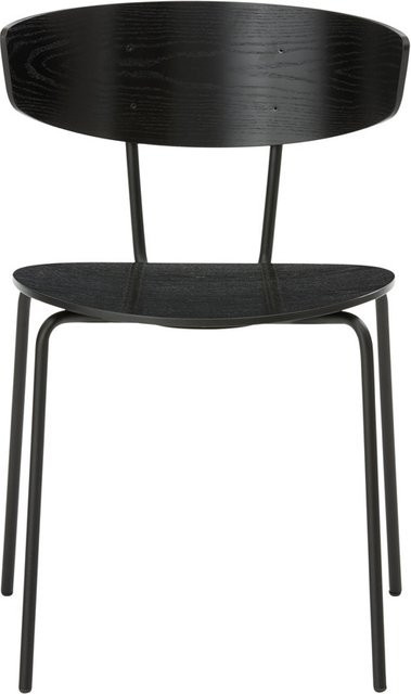 Ferm Living Herman Stuhl aus Eichenfurnier und Metall in Schwarz Matt - Bild 1