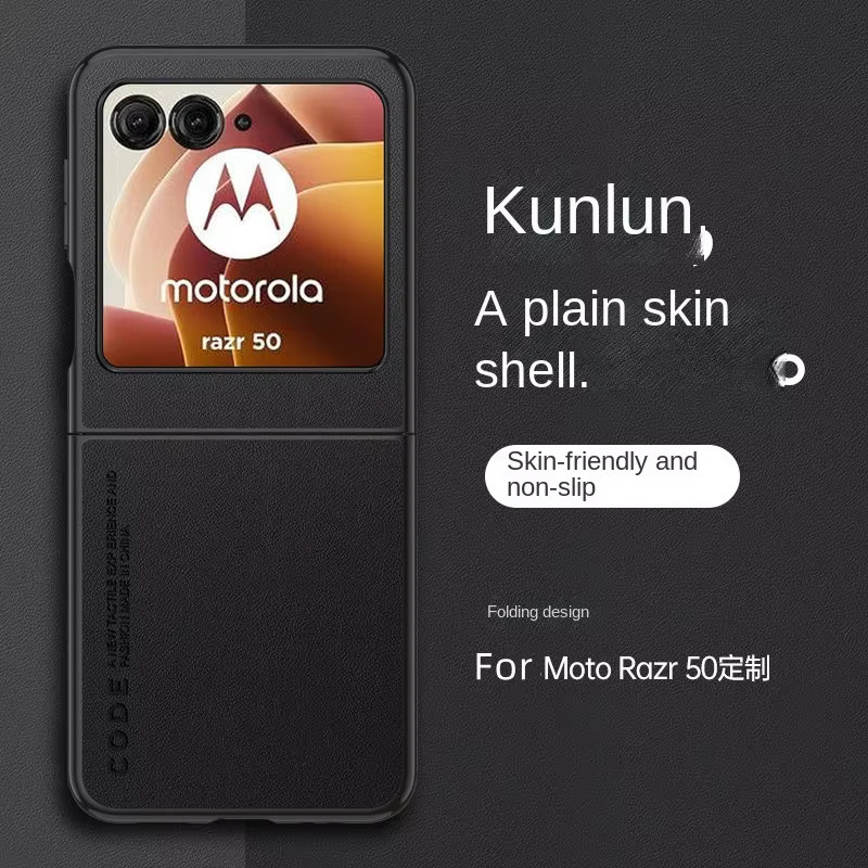 Premium Lederhülle für Motorola Razr 50, Razr 40 und Razr 60 Ultra in Rot, stoßfeste Handyhülle aus Hartplastik - Bild 4