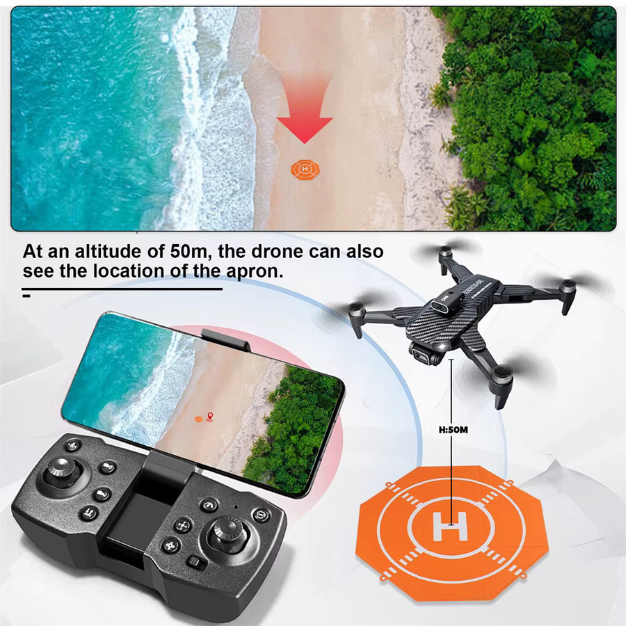 Tragbares und faltbares Drone Landing Pad für RC Drohnen und Hubschrauber in Orange, doppelseitig und wasserdicht mit Nachtsichtfunktion, 20/25 Zoll - Bild 2